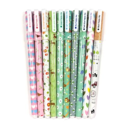 Wrapables Cute Novelty Gel Ink Pens, 0.5mm Fine Point (Set of 10), Animals & Hearts Multicolor Ink Image 1