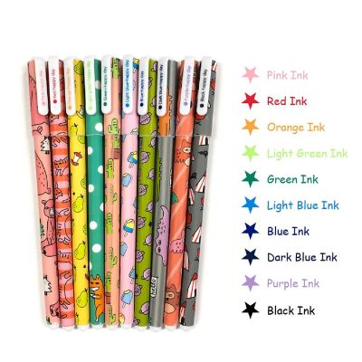 Wrapables Cute Novelty Gel Ink Pens, 0.5mm Fine Point (Set of 10), Cartoon Animal Multicolor Ink Image 2