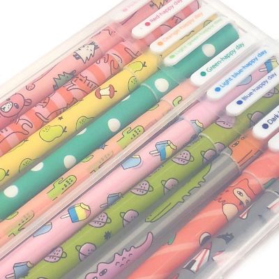 Wrapables Cute Novelty Gel Ink Pens, 0.5mm Fine Point (Set of 10), Cartoon Animal Multicolor Ink Image 3