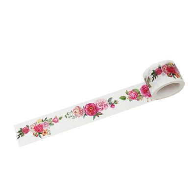 Wrapables&#174; Decorative Festive 25mm x 5M Wide Washi Masking Tape, Pink Floral Image 1