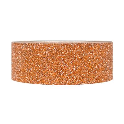 Wrapables Decorative Glitter Washi Masking Tape, Orange Image 1