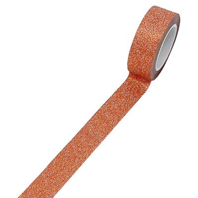 Wrapables Decorative Glitter Washi Masking Tape, Orange Image 1