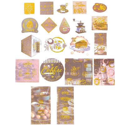 Wrapables Decorative Scrapbooking Washi Stickers (60 pcs), Coffee Image 1