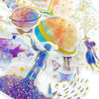 Wrapables Decorative Scrapbooking Washi Stickers (60 pcs), Gold Foil 1 (Celestial) Image 2
