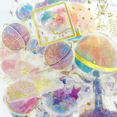 Wrapables Decorative Scrapbooking Washi Stickers (60 pcs), Gold Foil 1 (Celestial) Image 3