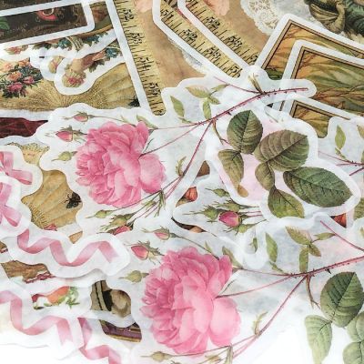 Wrapables Decorative Scrapbooking Washi Stickers (60 pcs), Romantic Vintage Image 3