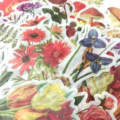 Wrapables Decorative Scrapbooking Washi Stickers (60 pcs), Spring Flowers Image 2
