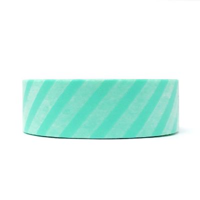 Wrapables Decorative Washi Masking Tape, Aqua Diagonal Stripes Image 2