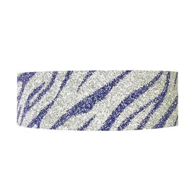 Wrapables Decorative Washi Masking Tape, Blue Glitter Zebra Image 1