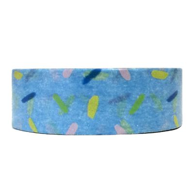 Wrapables Decorative Washi Masking Tape, Blue Sprinkles Image 1