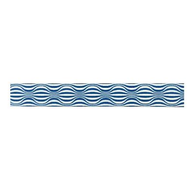 Wrapables Decorative Washi Masking Tape, Blue Wavy Lines Image 1