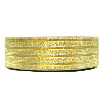 Wrapables Decorative Washi Masking Tape, Glitz Gold Stripes Image 1