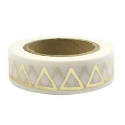 Wrapables Decorative Washi Masking Tape, Gold Triangles Image 1