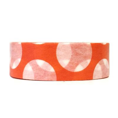 Wrapables Decorative Washi Masking Tape, Large Tangerine Dots Image 1