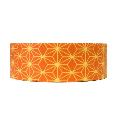 Wrapables Decorative Washi Masking Tape, Orange Star Flower Image 1
