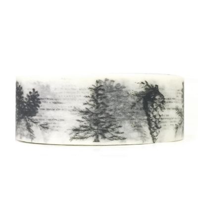 Wrapables Decorative Washi Masking Tape, Pine Trees and Cones Image 1