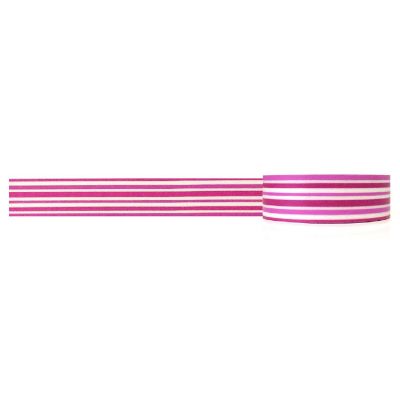 Wrapables Decorative Washi Masking Tape, Pink Blush Stripes Image 1