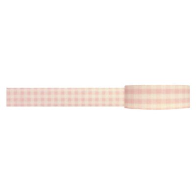 Wrapables Decorative Washi Masking Tape, Pink Gingham Image 1