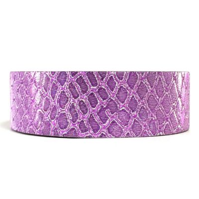Wrapables Decorative Washi Masking Tape, Shiny Purple Snake Print Image 1