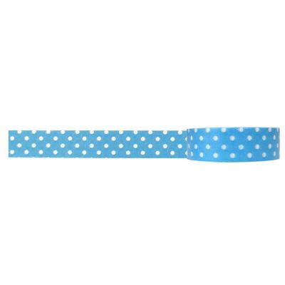 Wrapables Decorative Washi Masking Tape, Sky Blue Dots Image 1