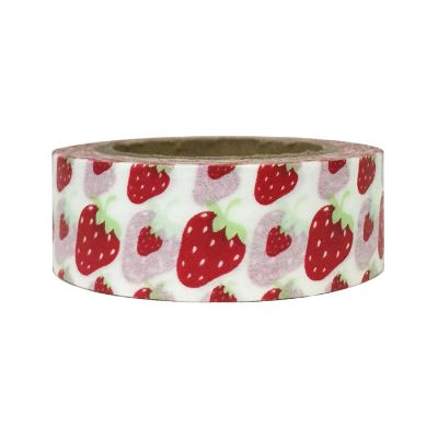 Wrapables Decorative Washi Masking Tape, Strawberries Image 1