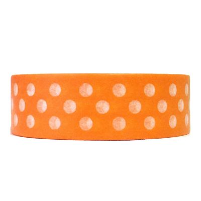 Wrapables Decorative Washi Masking Tape, Tangerine Dots Image 1