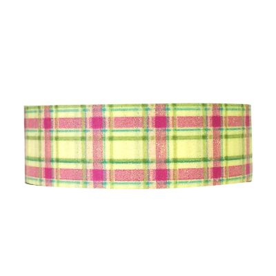Wrapables Decorative Washi Masking Tape, Yellow and Pink Plaid Image 1