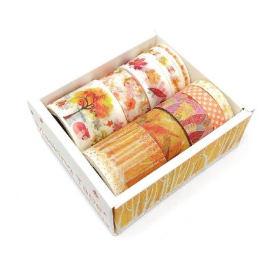 Wrapables Decorative Washi Tape Box Set (10 Rolls), Autumn Image 1