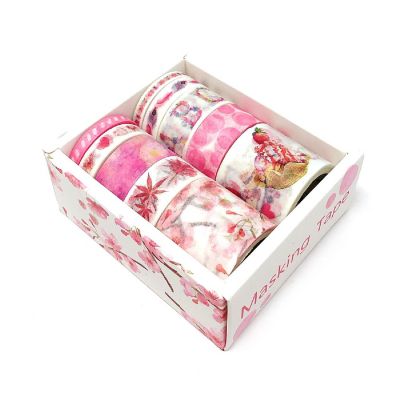 Wrapables Decorative Washi Tape Box Set (10 Rolls), Happy Pink Image 1
