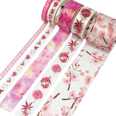 Wrapables Decorative Washi Tape Box Set (10 Rolls), Happy Pink Image 2