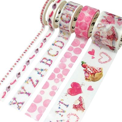 Wrapables Decorative Washi Tape Box Set (10 Rolls), Happy Pink Image 3