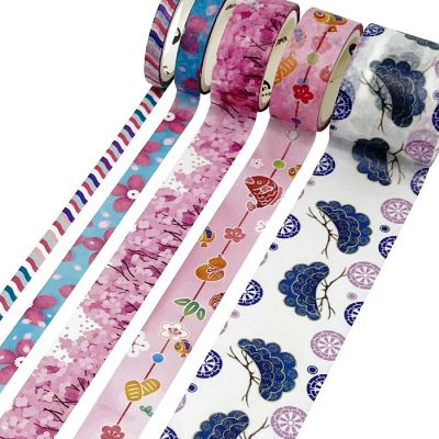 Wrapables Decorative Washi Tape Box Set (10 Rolls), Pink & Purple Posies Image 3