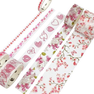 Wrapables Decorative Washi Tape Box Set (10 Rolls), Romantic Pink Image 2