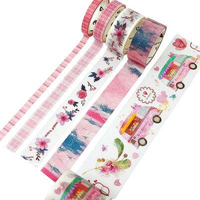 Wrapables Decorative Washi Tape Box Set (10 Rolls), Romantic Pink Image 3