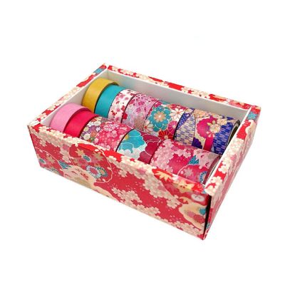 Wrapables Decorative Washi Tape Box Set (12 Rolls), Cherry Blossoms Image 1