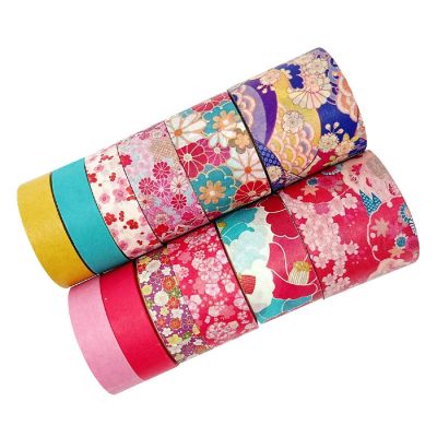 Wrapables Decorative Washi Tape Box Set (12 Rolls), Cherry Blossoms Image 2