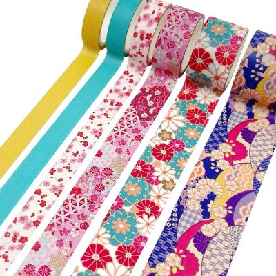 Wrapables Decorative Washi Tape Box Set (12 Rolls), Cherry Blossoms Image 3