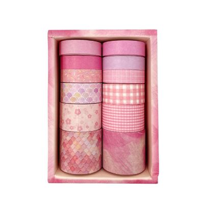 Wrapables Decorative Washi Tape Box Set (12 Rolls), Pink Image 1