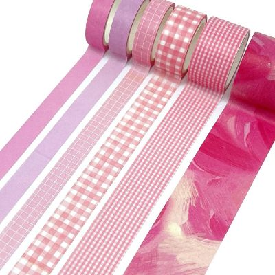 Wrapables Decorative Washi Tape Box Set (12 Rolls), Pink Image 3
