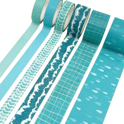 Wrapables Decorative Washi Tape Box Set (12 Rolls), Sea Blue Image 3