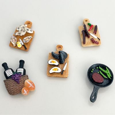 Wrapables Dinner 3D Resin Fridge Magnets, Food Simulation Refrigerator Magnets (Set of 5) Image 1