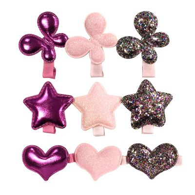 Wrapables Dress Up Glitter and Metallic Shine Hair Clips, Set of 9 Image 1