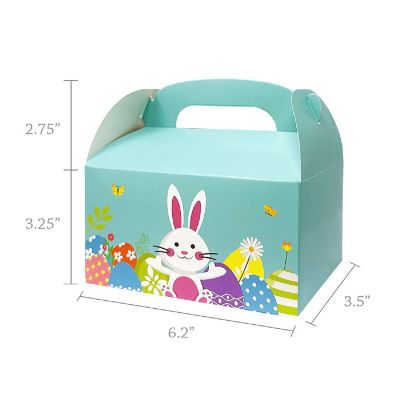 Wrapables Easter Gift Baskets with Handle, Treat Boxes for Eggs, Cookies and Candy, Set of 6, Bunny & Easter Eggs Image 1