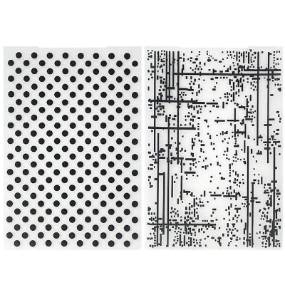 Wrapables Embossing Folder Paper Stamp Template for Scrapbooking, Card Making, DIY Arts & Crafts (Set of 2), Dots and Lines Image 1