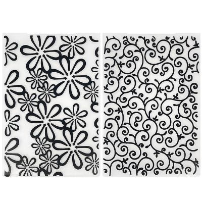 Wrapables Embossing Folder Paper Stamp Template for Scrapbooking, Card Making, DIY Arts & Crafts (Set of 2), Flowers and Vines Image 1