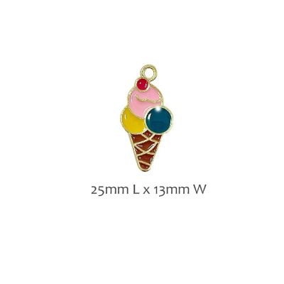 Wrapables Enamel Jewelry Making Charm Pendants (Set of 10), Ice Cream Image 2