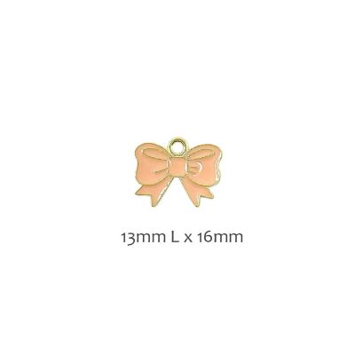 Wrapables Enamel Jewelry Making Charm Pendants (Set of 10), Pink Bow Image 2