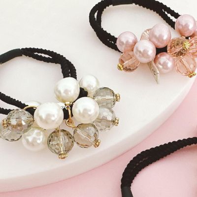 Wrapables Faux Pearls and Rhinestones Hair Ties (Set of 3) Image 2