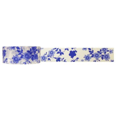 Wrapables Floral & Nature Washi Masking Tape, Blue Flowers Image 1