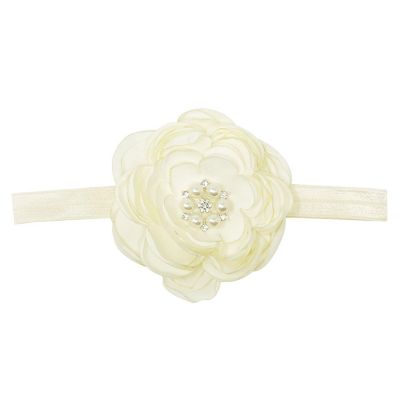 Wrapables Floral Headband Bridal Wreath Crown, Cream Image 1